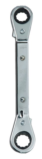 1/2x9/16" Williams Polished Chrome Double Head 25 Degree Reversible Offset Ratcheting Box Wrench 12 PT - JHWRBO-1618