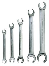 3/8x7/16"-7/8x1 1/8" Williams Satin Chrome Double Head Flare Nut Wrench Set 5 Pcs in Pouch 6 PT - JHWWS-14