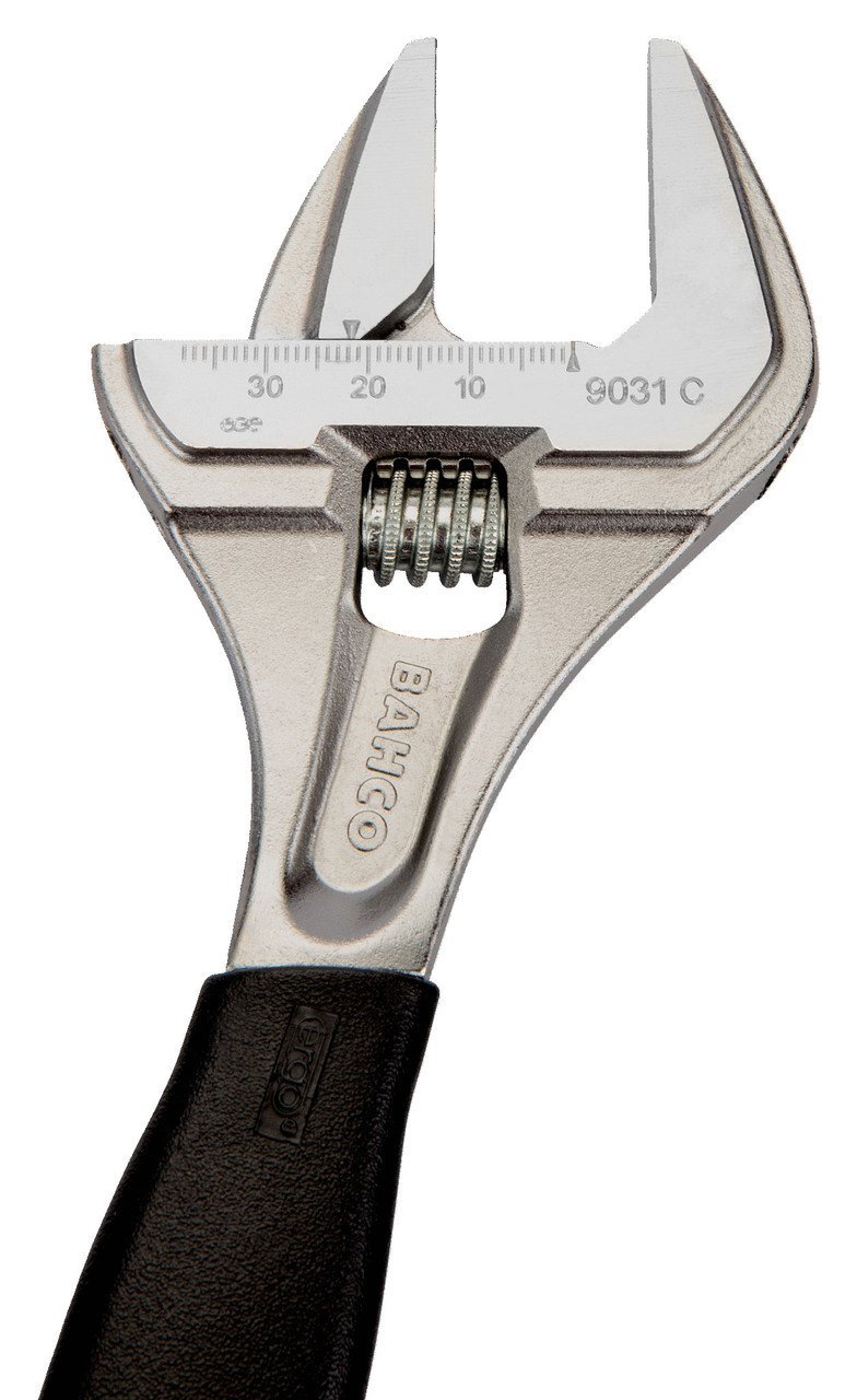 8" Williams Chrome Wide Opening Jaw Adjustable Wrench with Rubber Handle - 9031 RC US