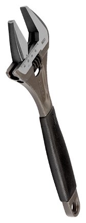 ERGO™ Central Nut Reversible Extra Wide Opening Jaw Adjustable Wrenches  with Rubber Handle, BAHCO