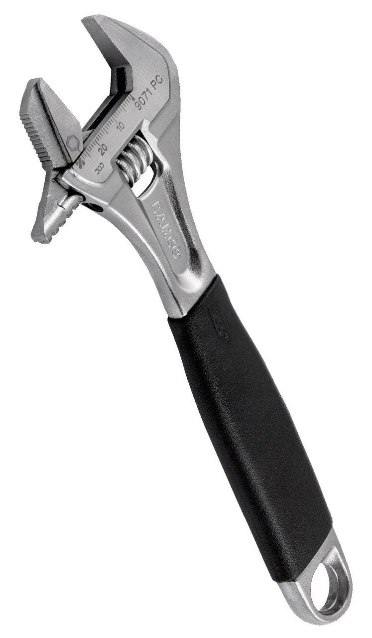 8" Williams Chrome Rubber Handle Adjustable Wrench with Reversible Jaw - 9071 RPC US