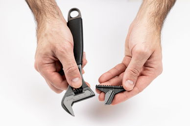 6" Williams Black Rubber Handle Adjustable Wrench with Reversible Jaw - 9070 RP US