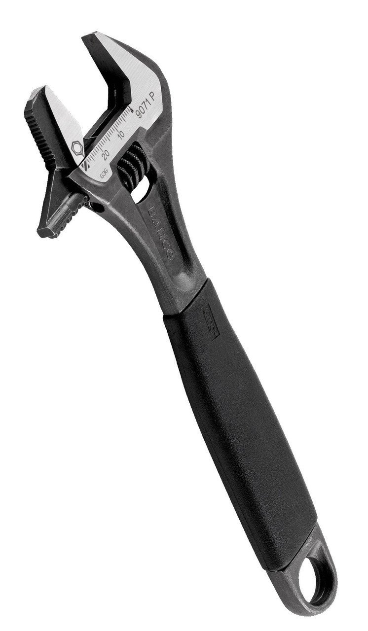 12 Williams Black Rubber Handle Adjustable Wrench with Reversible
