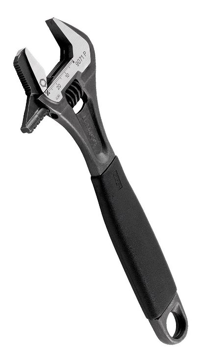 Bahco BAH9073RPUS Black Industrial Adjustable Wrench With Rubber Handle  Reversible Jaw 12 BAH9073RPUS