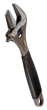 8" Williams Black Reversible Extra Wide Opening Jaw Adjustable Wrench with Rubber Handle - 9031 RP US
