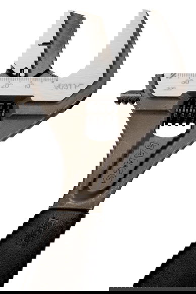 8" Williams Black Reversible Extra Wide Opening Jaw Adjustable Wrench with Rubber Handle - 9031 RP US