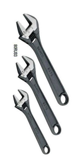 6-10 Williams Black Adjustable Wrench Set 3 Pcs in Pouch - 80RUS3