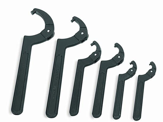 5 3/8-9 7/8 Williams Black Adjustable Pin Spanner Wrench Set 6