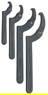 5 3/8"-17 1/2" Williams Black Adjustable Hook Spanner Wrench Set 4 Pcs in Pouch - JHWWS-474