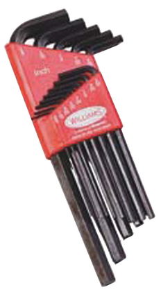 .050"-3/8" Williams Black Standard Style Hex Key Set Short 13 Pcs - JHW10113