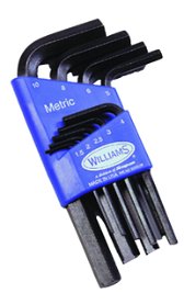 1.5-10.0MM Williams Black Standard Style Hex Key Set Short 9 Pcs - JHW10509
