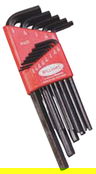 .050"-3/8" Williams Black Ball Hex Style Hex Key Set Long 13 Pcs - JHW13213