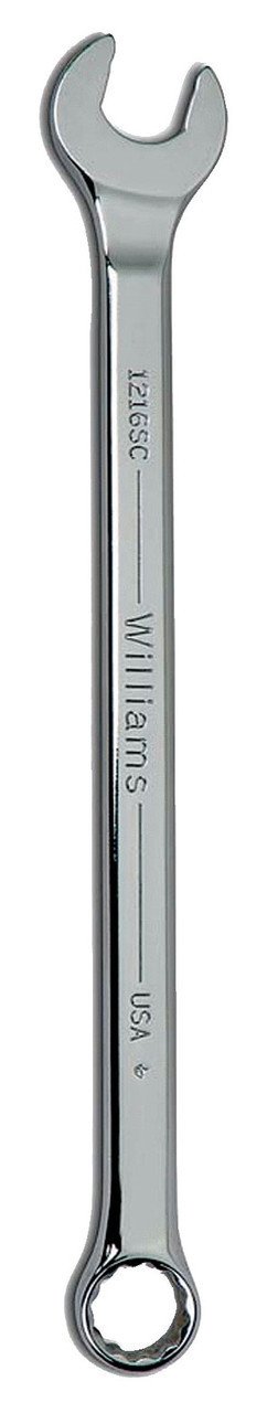 1/2" Williams Satin Chrome SUPERCOMBO Combination Wrench 12 PT - JHW1216SC