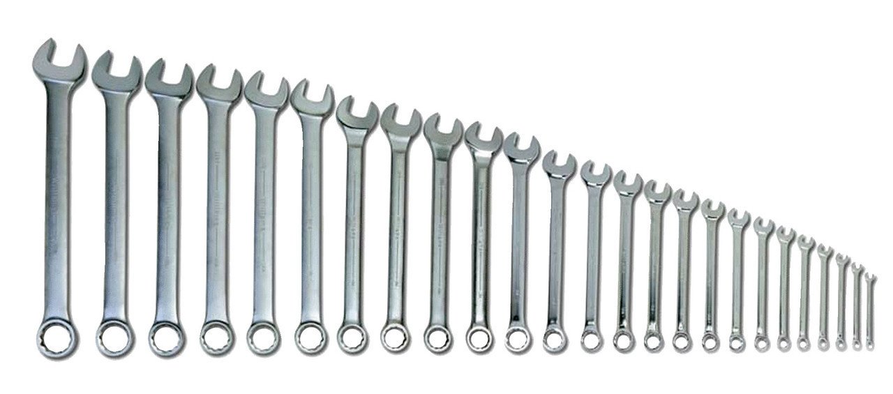 1/4"-2" Williams Polished Chrome SUPERCOMBO Combination Wrench Set 26 Pcs in Pouch - JHWWS1190SCA