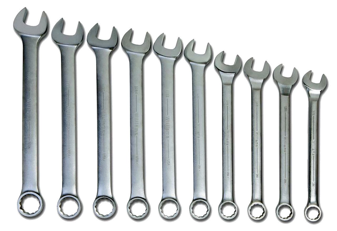 1 5/16"-2" Williams Polished Chrome SUPERCOMBO Combination Wrench Set 10 Pcs in Pouch - JHWWS-1174TA