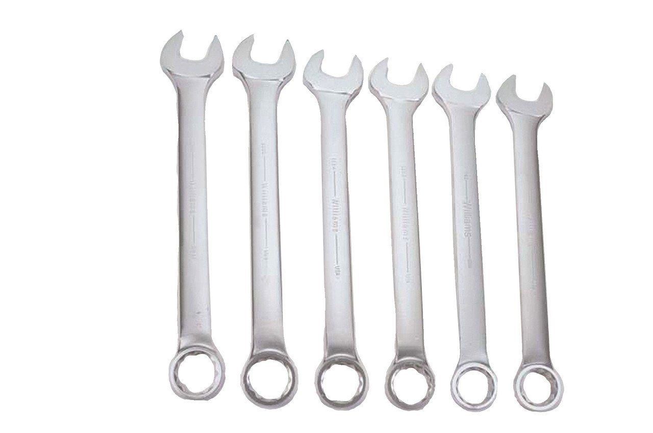 2 1/16"-2 1/2" Williams Polished Chrome SUPERCOMBO Combination Wrench Set 6 Pcs in Pouch - JHWWS-1175