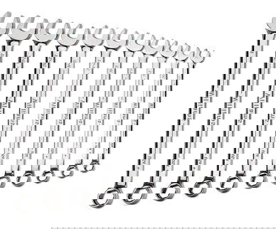 3/8"-7/8" Williams Polished Chrome SUPERCOMBO Combination Wrench Set 11 Pcs - JHWWS-SC11