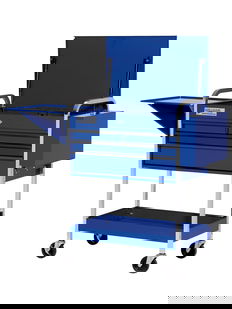 41" Williams Service Cart 4 Drawers with Lid, Rack and Shelf, Blue - JHW50721A