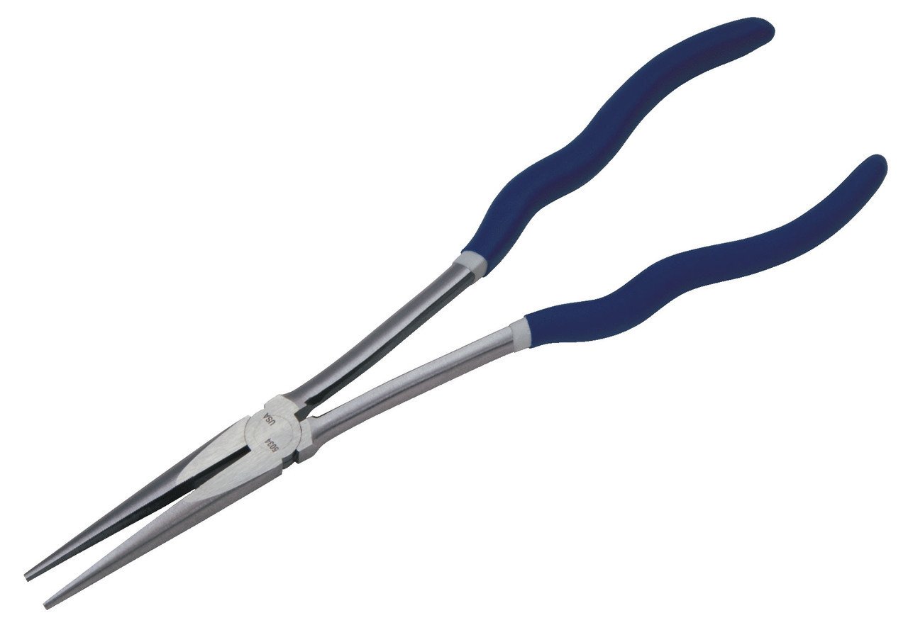 11" Williams Extra Long Reach Chain Nose Pliers with Double-Dipped Plastic Handle - JHWPL-211C