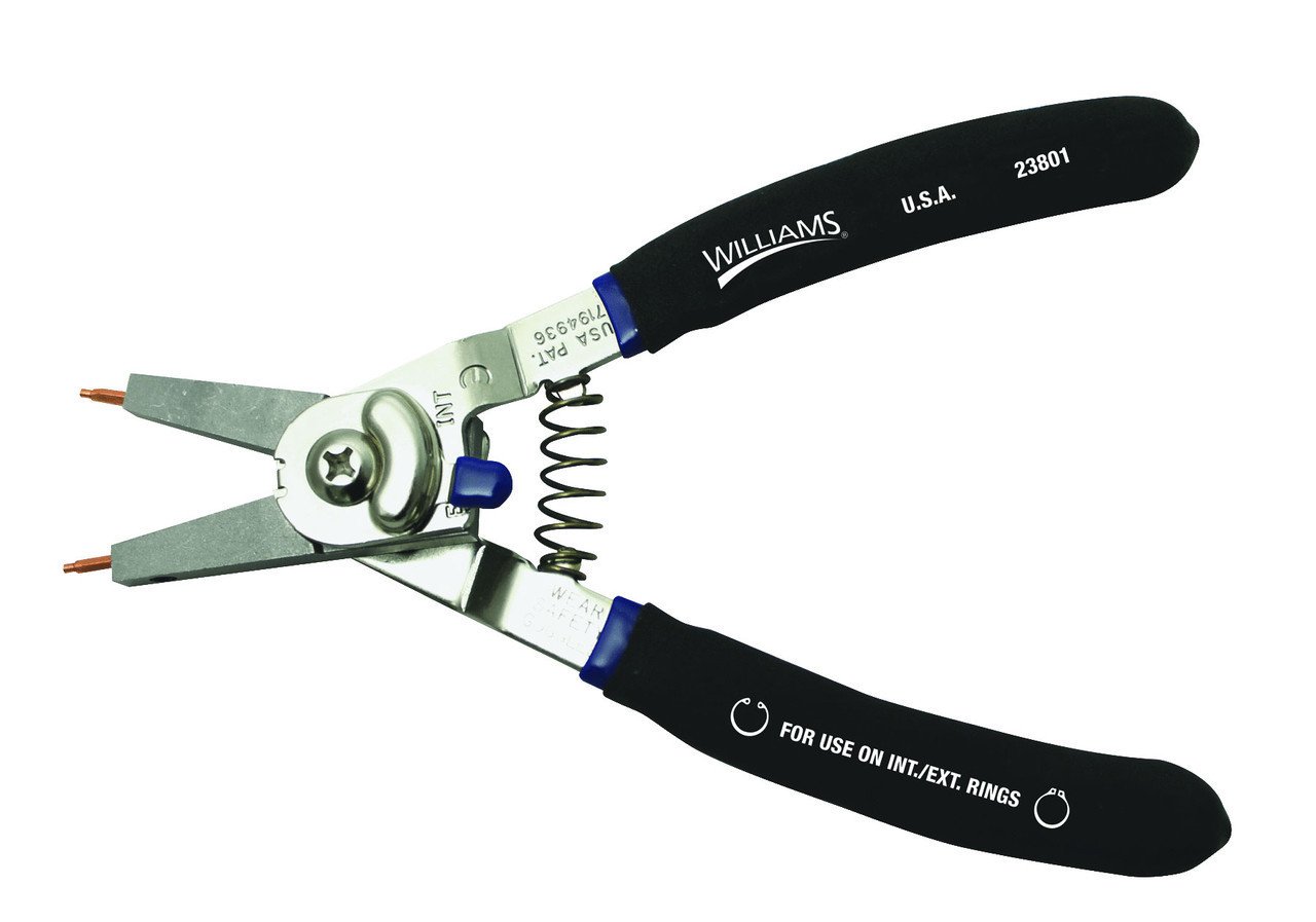 2" Williams Convertible Retaining Ring Pliers with Double-Dipped Plastic Handle - 23801