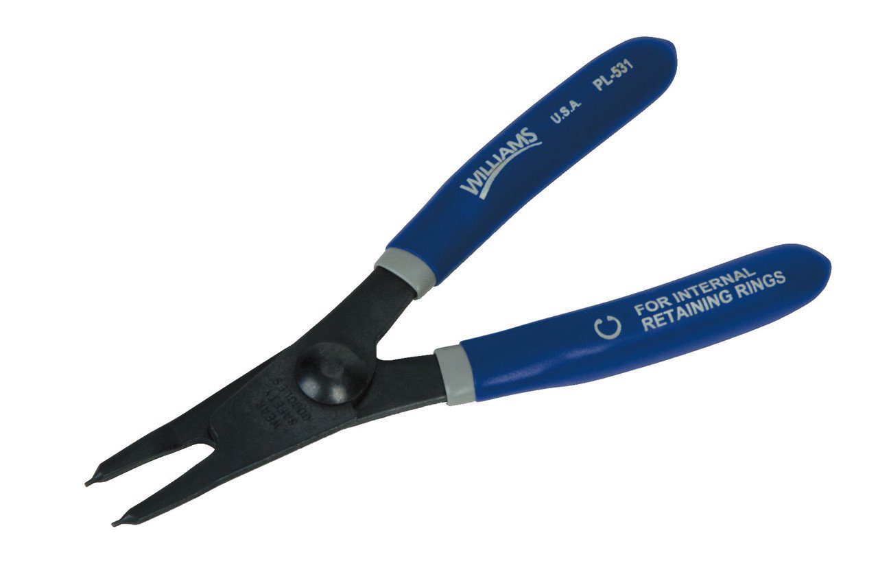 5 1/2" Williams Fixed Tip Retaining Ring Pliers Internal with Double-Dipped Plastic Handle - JHWPL-531