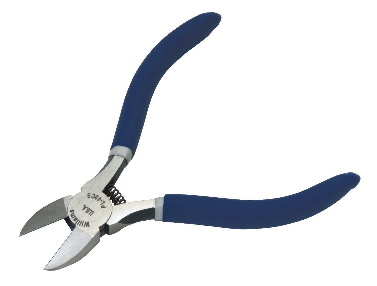 5" Williams Flush Cut Diagonal Cutting Pliers with Spring Double-Dipped Plastic Handle - JHWPL-40CS