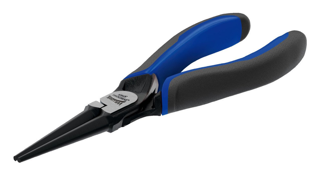 6 1/4" Williams Long Nose Pliers Handle with Bi-Molded Grips and On/Off Return Spring - JHW2521G-6