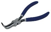 6 1/4" Williams Thin Bent Chain Nose Pliers with with Double-Dipped Plastic Handle - JHWPL-126C