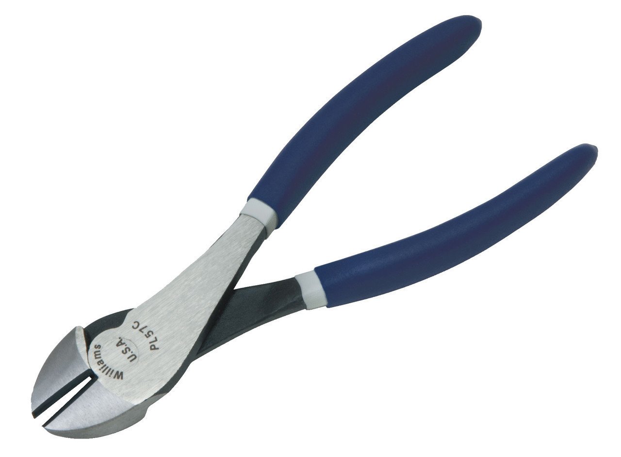 7 1/4" Williams High Leverage Diagonal Cutting Pliers with Double-Dipped Plastic Handle - JHWPL-57C