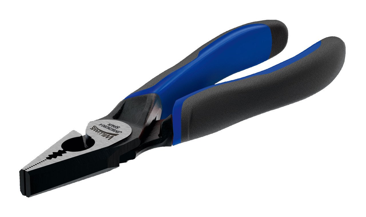 7" Williams Side Cutting Combination Pliers Handle with Bi-Molded Grips and On/Off Return Spring - JHW2628G-7