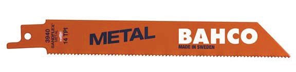 Bahco Bi-Metal Reciprocating Saw Blade For Cutting General Metal 14 TPI, 6", 5 Pack - BAH900614ST5