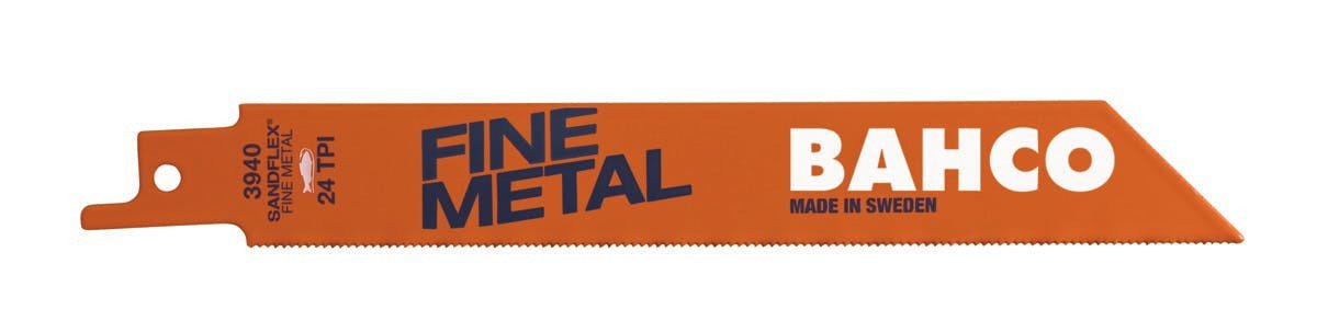 Bahco Bi-Metal Reciprocating Saw Blade For Cutting Fine Metal 24 TPI, 6", 100 Pack - BAH900624STH