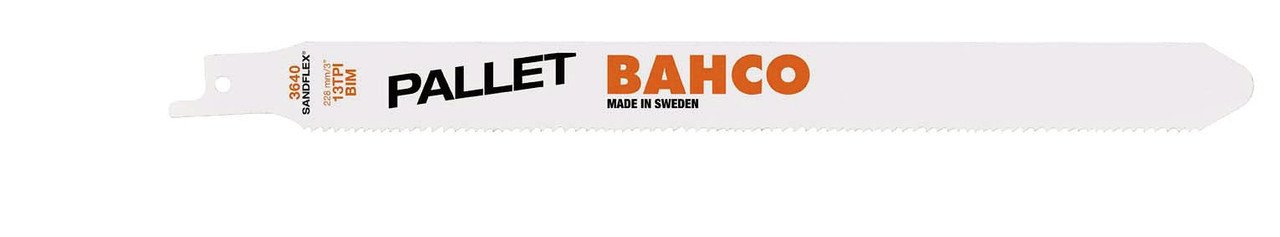 Bahco Bi-Metal Reciprocating Saw Blade For Pallet Repair 8/12 TPI, 9", 100 Pack - BAH900982P3H