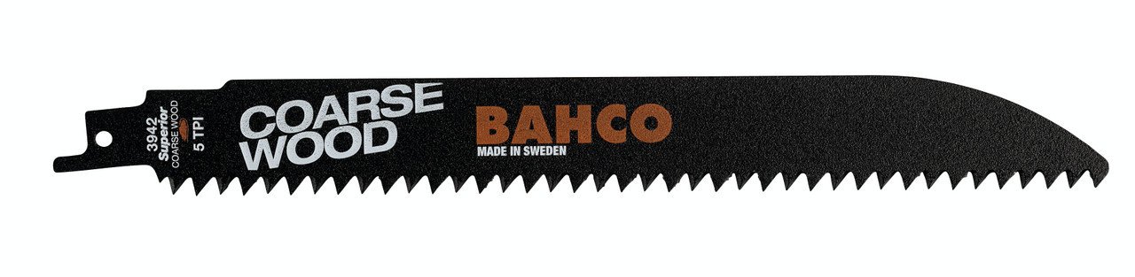 Bahco High Carbon Steel Reciprocating Saw Blade For Cutting Coarse Wood 5 TPI, 12", 10 Pack - BAH921205HLT