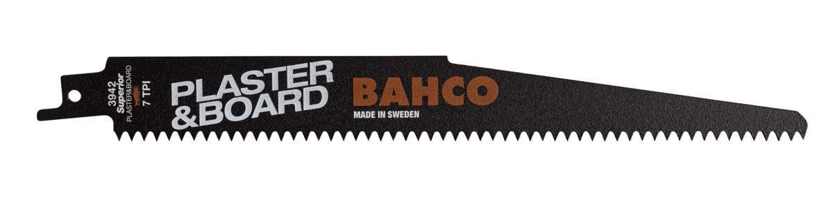 Bahco Bi-Metal Reciprocating Saw Blade For Cutting Plaster And Board 7 TPI, 9", 2 Pack - BAH920907SL2