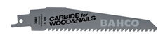 Bahco Carbon Tipped Reciprocating Saw Blade For Wood With Nail And Wall Demolition 6 TPI, 9", 1 Pack - 3946-228-6-DSL-1P