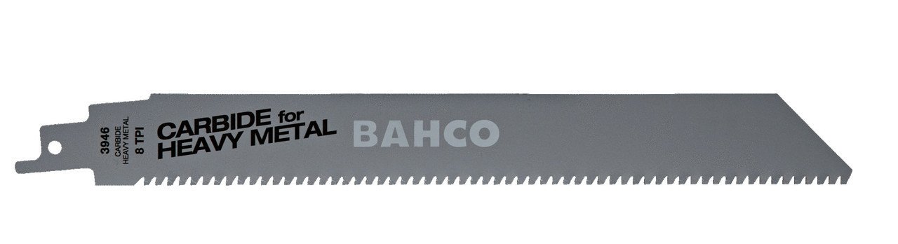 Bahco Carbon Tipped Reciprocating Saw Blade For Demanding Metal Cutting 8 TPI, 6", 1 Pack - 3946-150-8-HST-1P