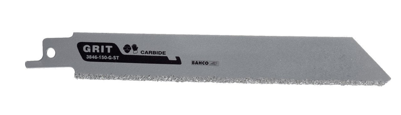 Bahco Carbon Grit Reciprocating Saw Blade For Cutting Tile And Glass Grit TPI, 6", 2 Pack - 3946-150-G-ST-2P