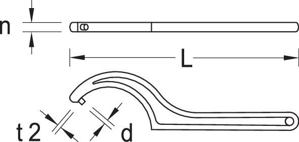 34 - 36 MM Gedore Hook Wrench - 6336740