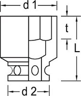 1/4" Dr 17 MM Gedore Impact Socket Hex - 6199140