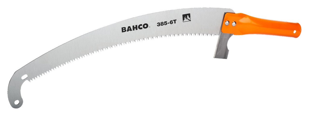 Bahco Hardpoint Toothed Pole Pruning Saw with Steel Tube Handle and Extended Hook Tip 6 TPI 360 mm - BAH385-6T