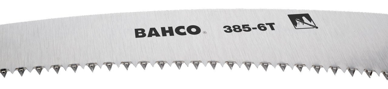 Bahco Hardpoint Toothed Pole Pruning Saw with Steel Tube Handle and Extended Hook Tip 6 TPI 360 mm - BAH385-6T