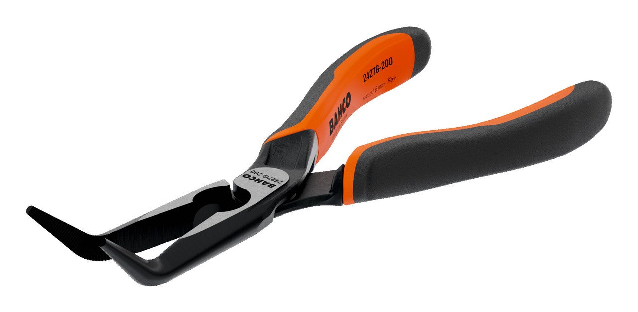 Bahco ERGO 45 Bent Tip Snipe Nose Pliers - BAH2427G-160