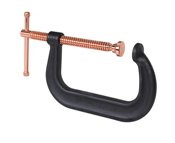 6" Williams Capacity Drop Forged C-Clamps, Copper Screw - JHW21006C