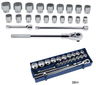 19 - 46MM Williams 3/4" Dr Shallow Socket & Tool 12 Pt  23 Pcs & Tool Box - 33914