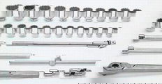 7/8 - 2 3/8" Williams 3/4" Dr Socket & Tool Set 12 Pt 29 Pcs - WSH-29