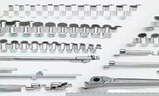 3/4 - 2 3/8" Williams 3/4" Dr Shallow & Deep Socket & Tool Set 12 Pt 43 Pcs - WSH-43