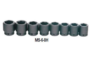 19 - 41MM Williams 3/4" Dr Shallow Impact Socket Set 6 Pt 8 Pcs & Clip Rail- MS-6-8H