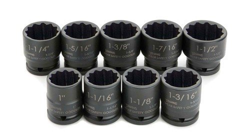 Williams 38903 9-Piece 3/4-Inch Drive Hex Driver Impact Socket Set