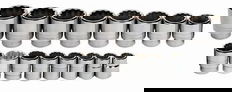 7/8 - 2" Williams 3/4" Dr Shallow Socket Set 12 Pt 16 Pcs - WSH-16RC
